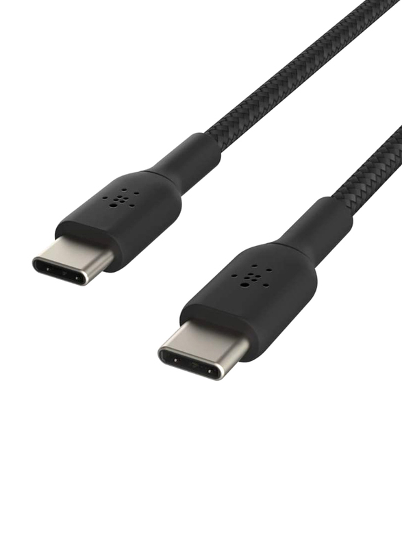 

Belkin 1-Meter Braided USB Type-C Cable, USB Type-C to USB Type-C for Samsung/Pixel/iPad Pro, CAB004bt1MBK, Black