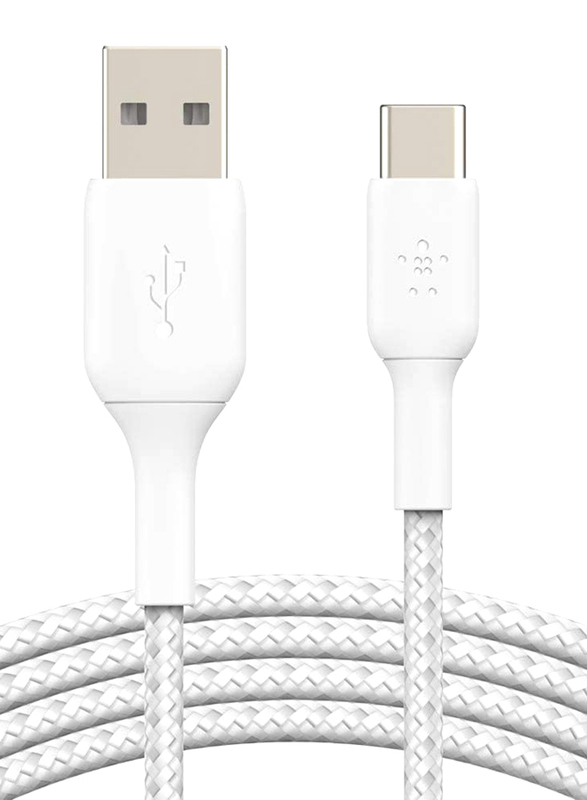 

Belkin 1-Meter Braided USB Type-C Cable, USB Type-C to USB Type A, CAB002bt1MWH, White