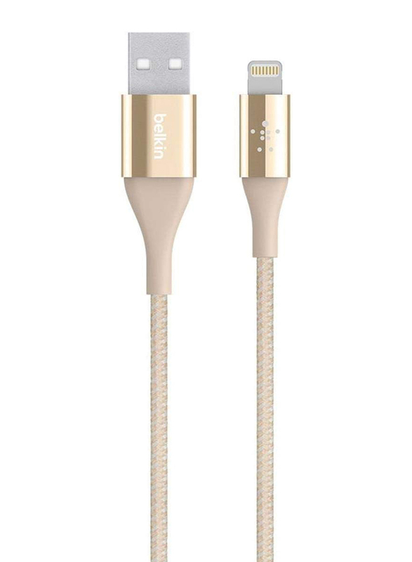 

Belkin Ironman Kevlar Enforced Lightning Cable, Lightning to USB Type A for Apple Devices, F8J207BT04-GLD, Gold