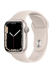 Apple Series 7 41mm Smartwatch, GPS, Starlight Aluminium Case with Starlight Sport Band