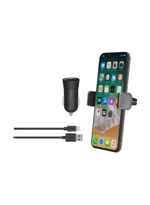

Belkin Travel Car Charger Kit with Lightning Cable, Black