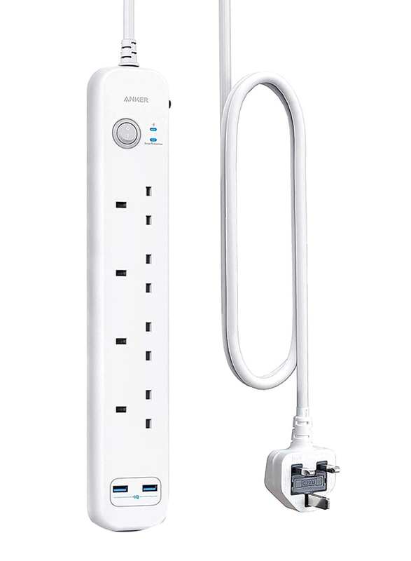 

Anker 6-in-1 USB Power Strip with 2 Meters Cord, White