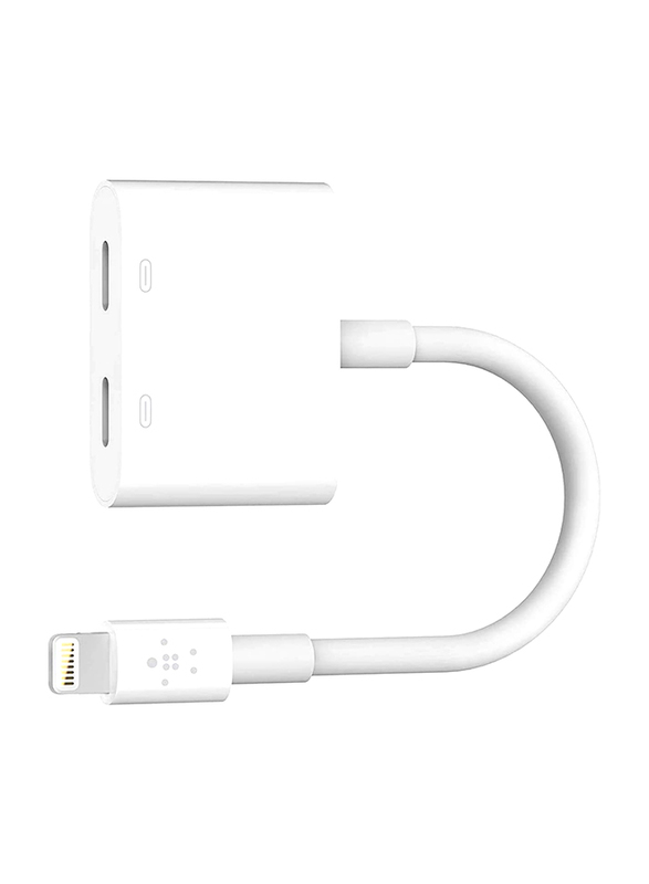 

Belkin Rockstar USB Audio Plus Charge, Lighting Male to Lightning for Apple Devices, F8J198btWHT, White
