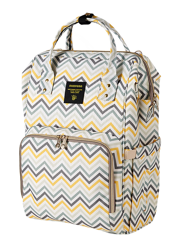 Teknum Stroller with Diaper Bag Set, Yellow Wave