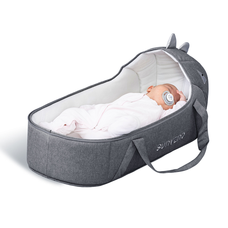 Sunveno Foldable Travel Baby Carry Cot, Grey