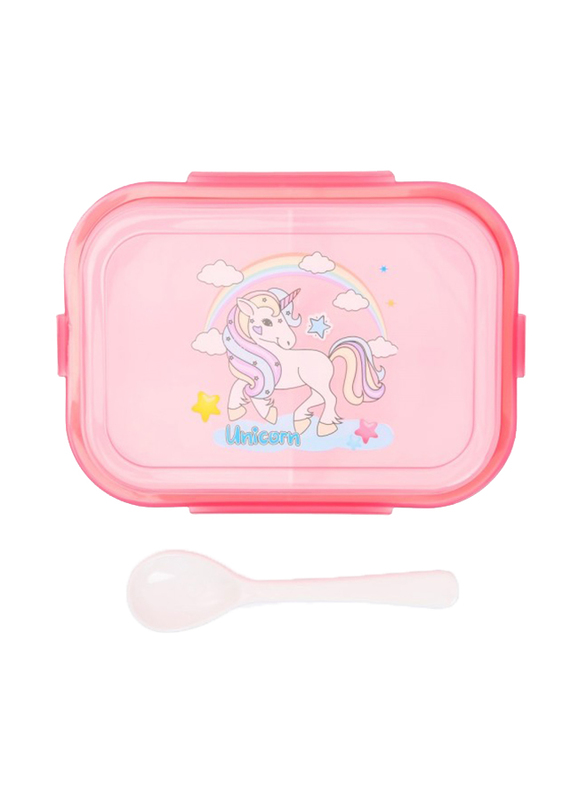 

Eazy Kids Unicorn Beauty BPA Free Bento Lunch Box with Spoon, Pink