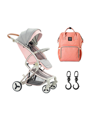 Teknum Feather Lite Traveller A1 Stroller Combo, Light Pink
