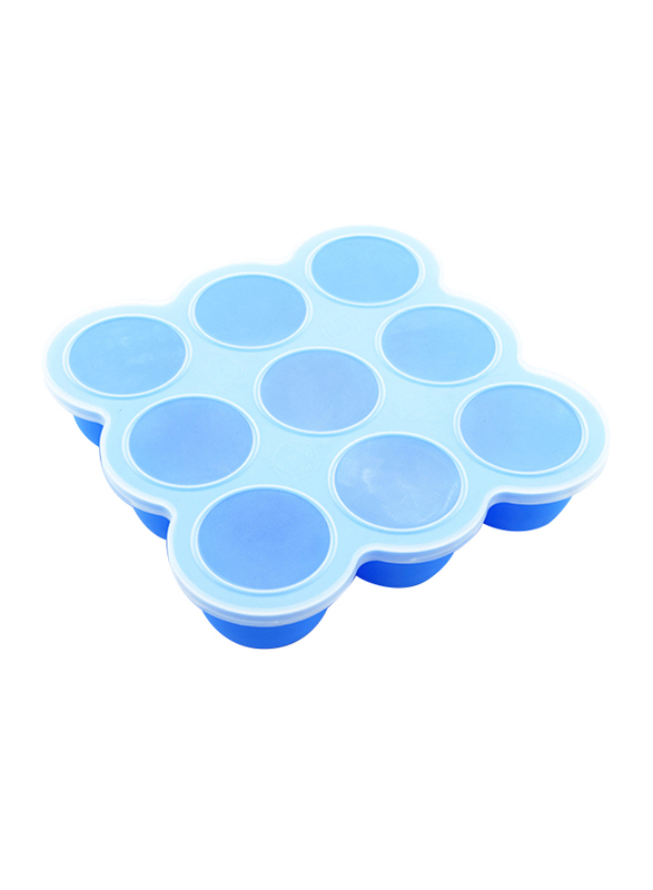 Eazy Kids Baby Food Silicone 9 Compartments Freezer Tray, Blue