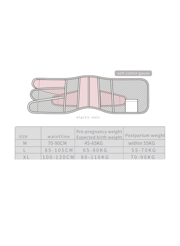 Sunveno Breathable Postpartum Abdominal Belt, White, Large