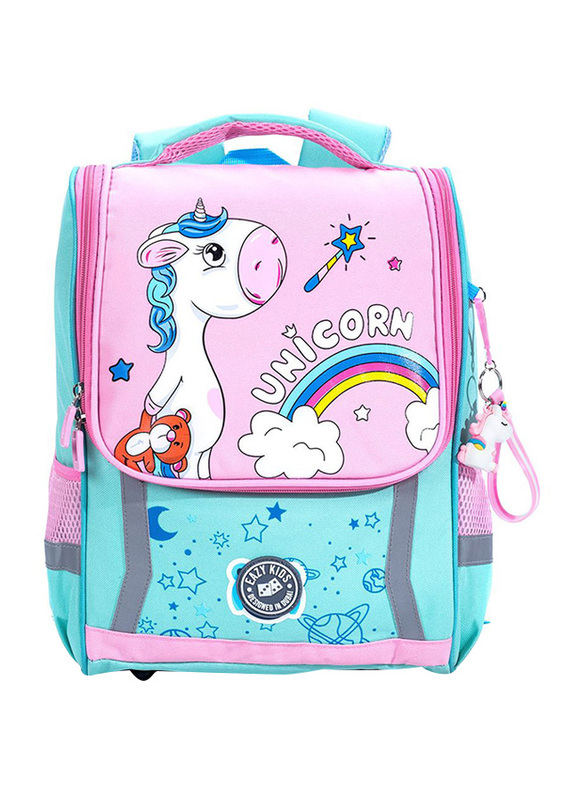 

Eazy Kids Unicorn School Bag, Green/Pink