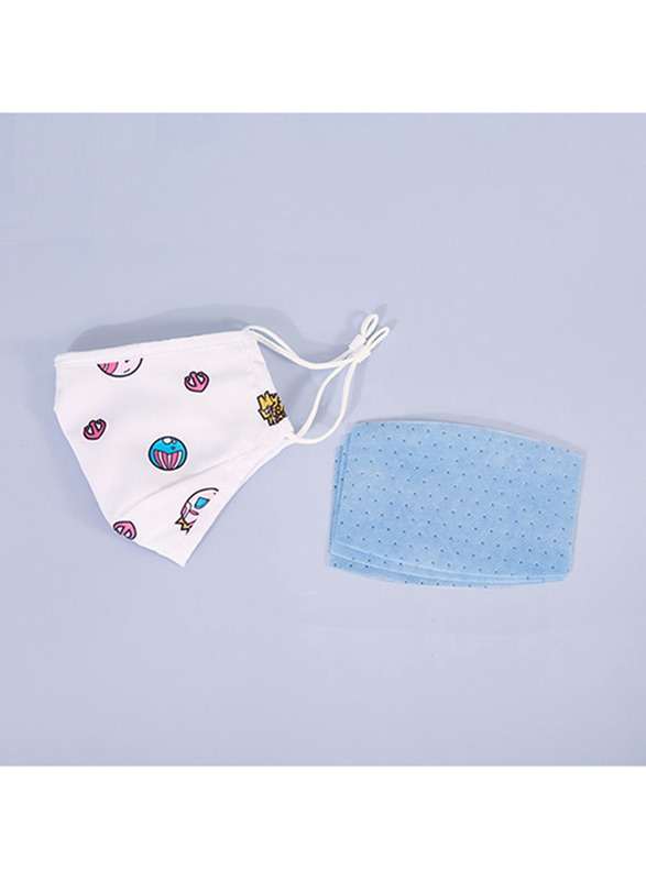 Nohoo Kids Reusable Face Mask, White, One Size
