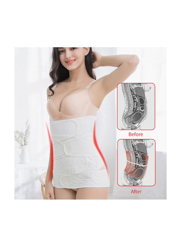 Sunveno Breathable Postpartum Abdominal Belt, White, Large