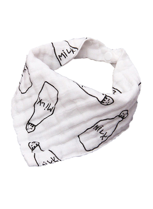 Eazy Kids 3-pieces Muslin Bandana Bibs, Black/White