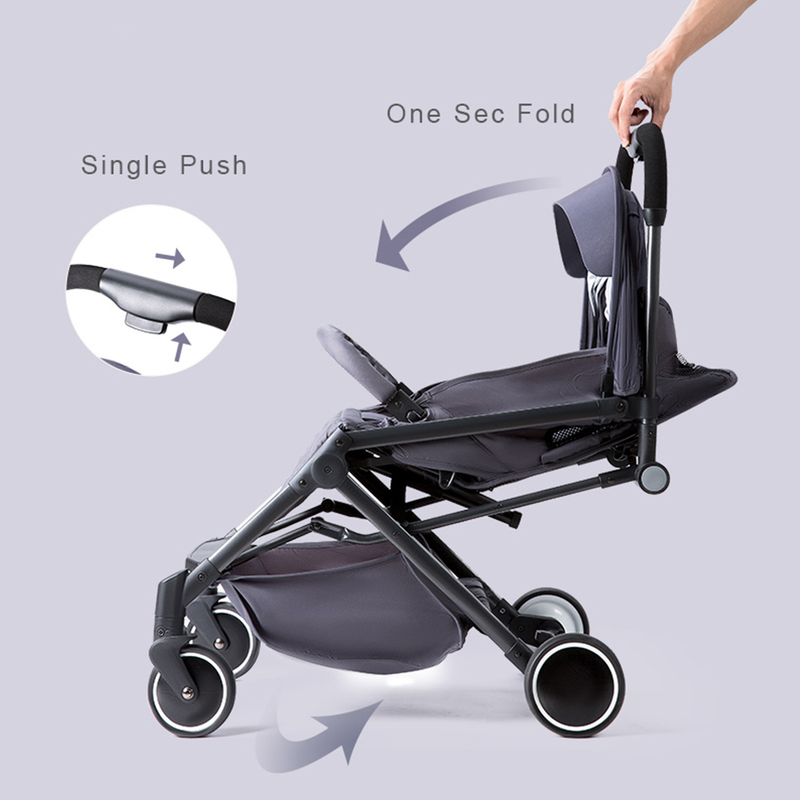 Teknum Travel Lite Stroller, SLD with Sunveno Baby Stroller Organizer/Bag, Dark Grey