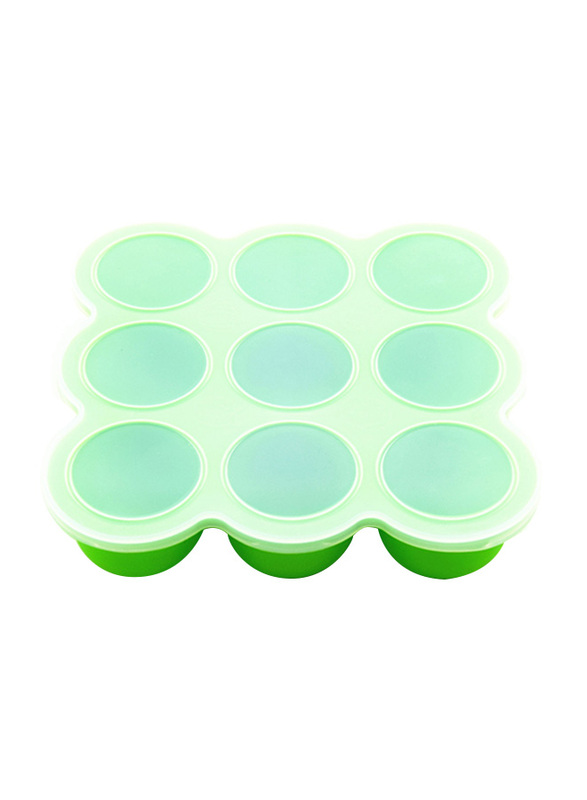 Eazy Kids Baby Food Silicone 9 Compartments Freezer Tray, Green