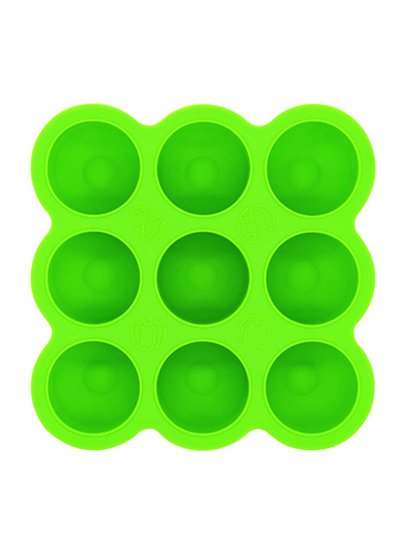 Eazy Kids Baby Food Silicone 9 Compartments Freezer Tray, Green