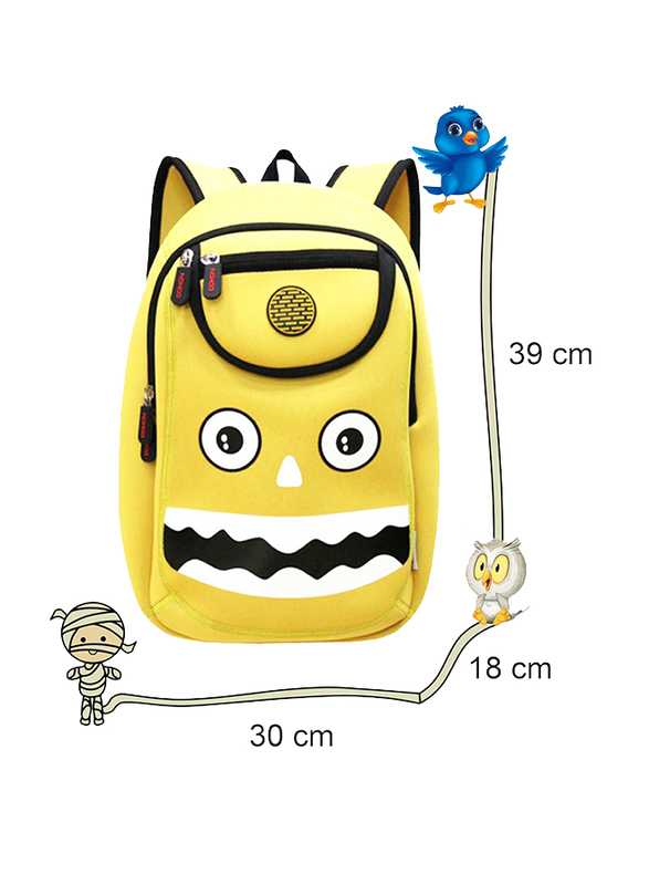 Nohoo WoW School Bag for Kids, Monster, Yellow