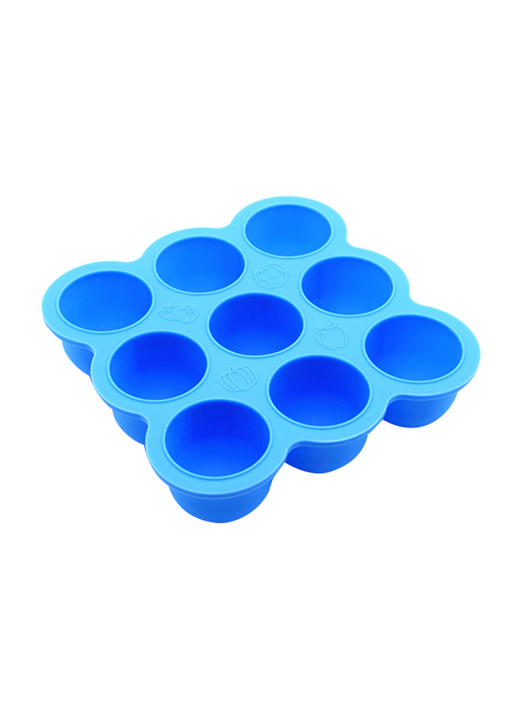 Eazy Kids Baby Food Silicone 9 Compartments Freezer Tray, Blue