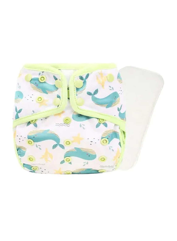 

Little Story Dolphin Reusable Diaper with Insert, 3-24 Months, 1 Count