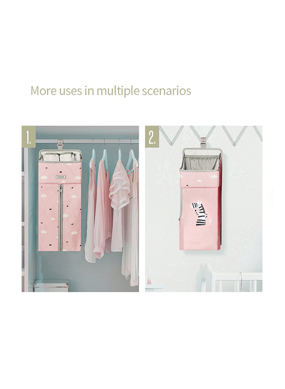 Sunveno Baby Bedside Portable Crib Organizer, Pink