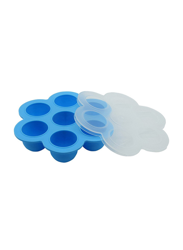 Eazy Kids Baby Food Silicone 7 Compartments Freezer Tray, Blue