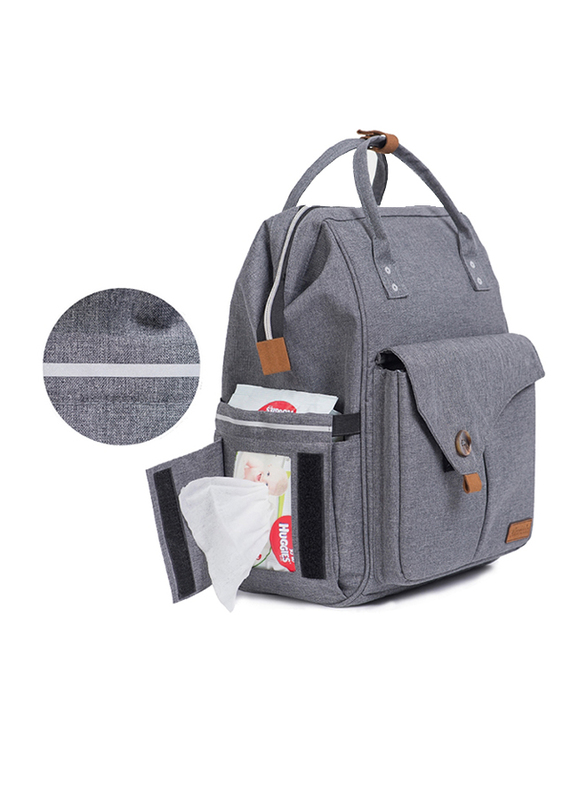 Teknum Travel Lite Stroller with Alameda Diaper Backpack Large and Hooks, Grey