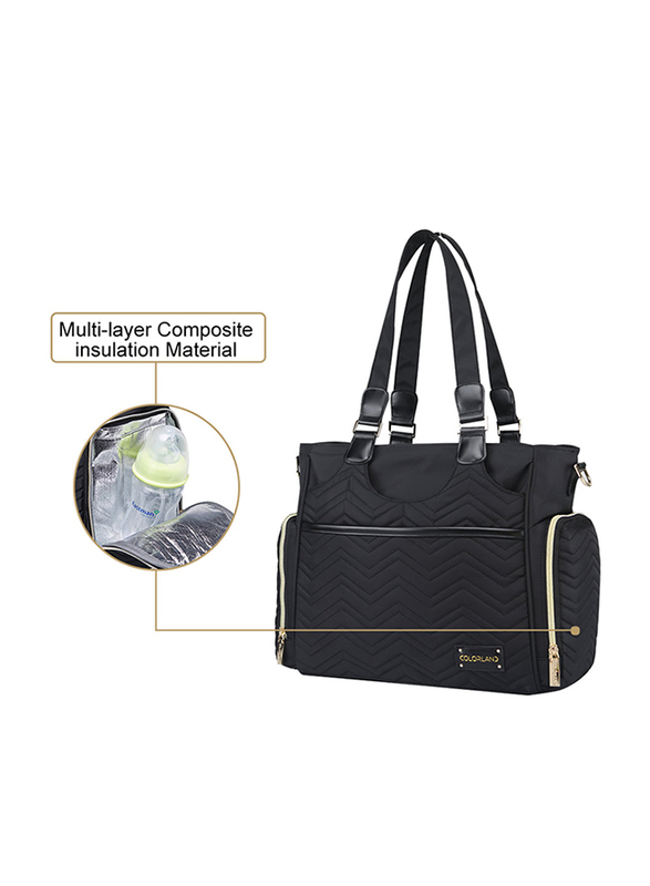 Little Story Matilda Diaper Bag, Black