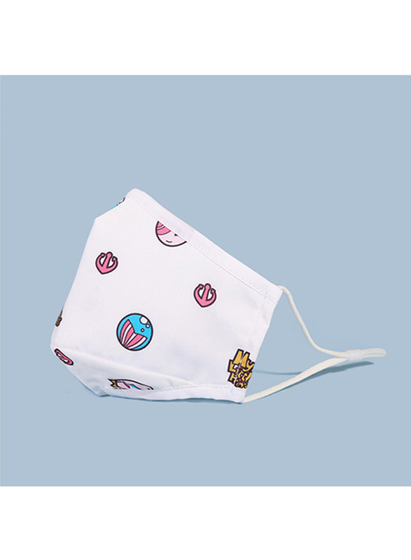 Nohoo Kids Reusable Face Mask, White, One Size