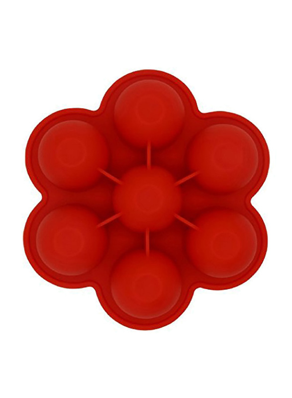Eazy Kids Baby Food Silicone 7 Compartments Freezer Tray, Red