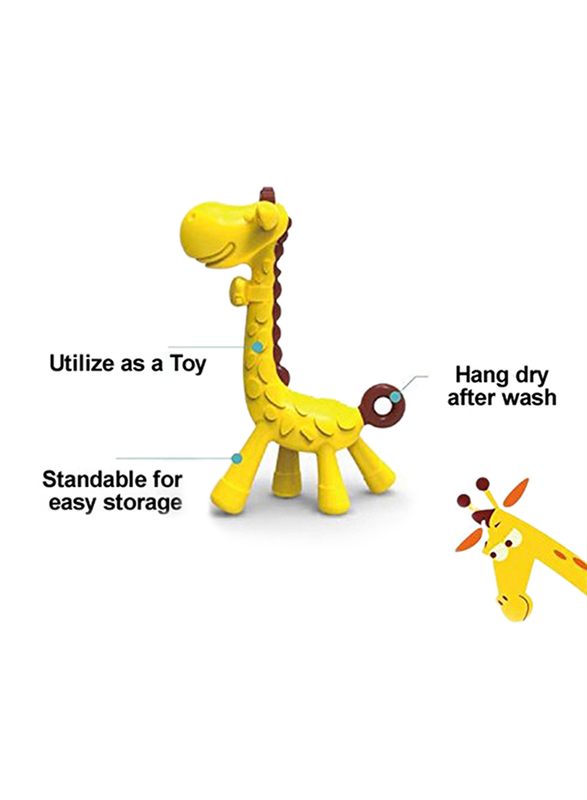Eazy Kids Giraffe Silicone Teether, Yellow