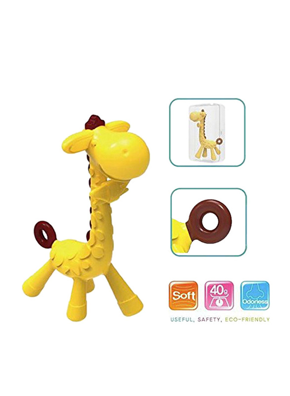 Eazy Kids Giraffe Silicone Teether, Yellow