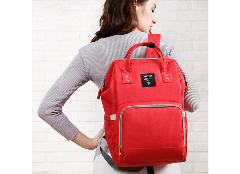 Sunveno Diaper Backpack Bag, Real Red