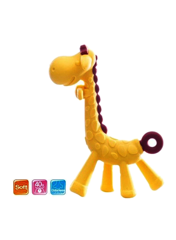 Eazy Kids Giraffe Silicone Teether, Yellow