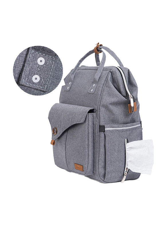 Teknum Travel Lite Stroller with Alameda Diaper Backpack Large and Hooks, Grey