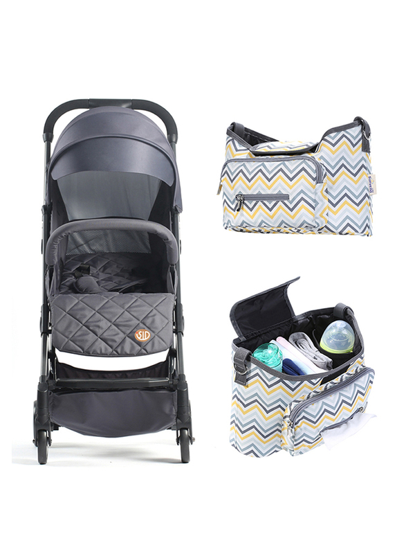 Teknum Travel Lite Stroller, SLD with Sunveno Baby Stroller Organizer/Bag, Dark Grey