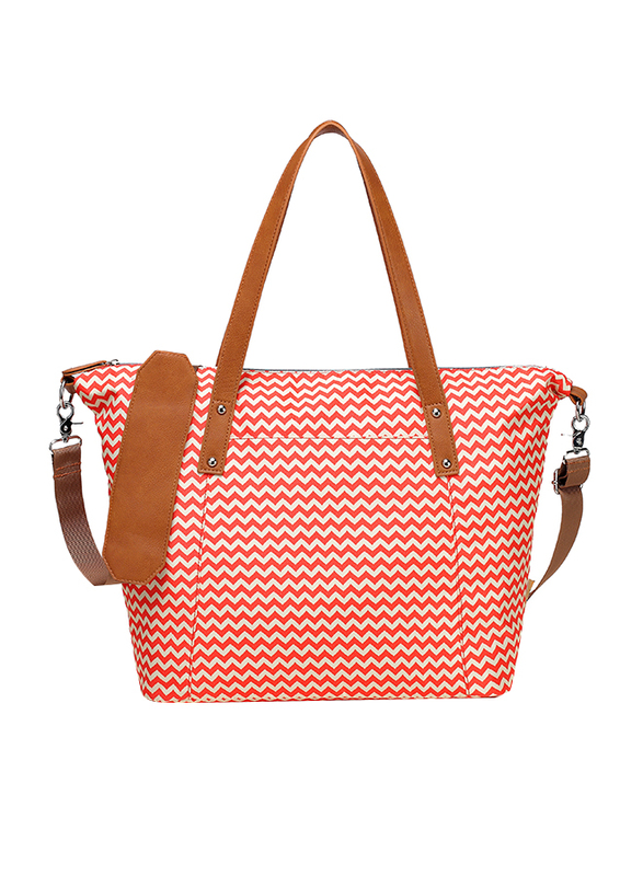 Little Story Avril Tote Diaper Bag, Tanned Orange