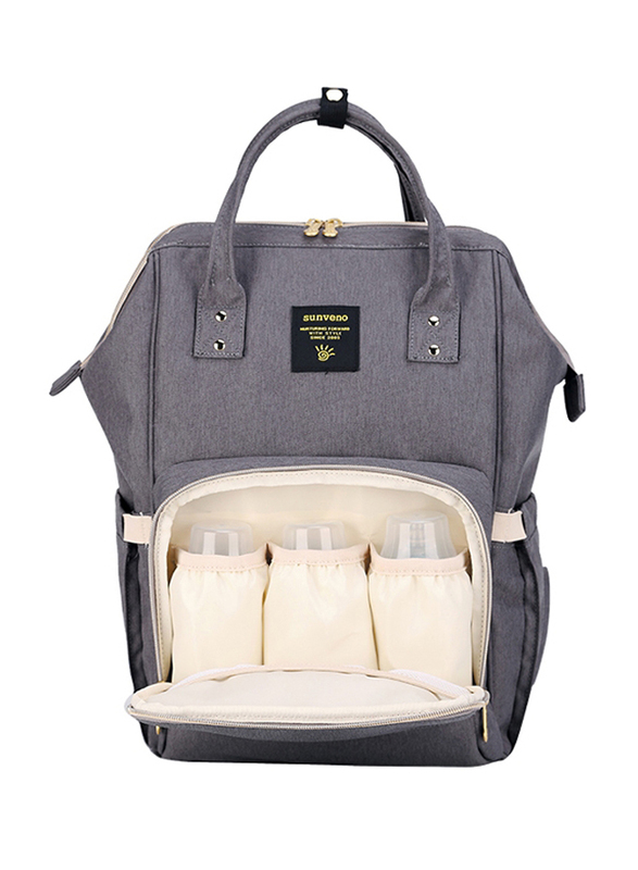 Teknum 3-in-1 Pram Stroller with Sunveno Grey Diaper Bag and Hooks, Wine