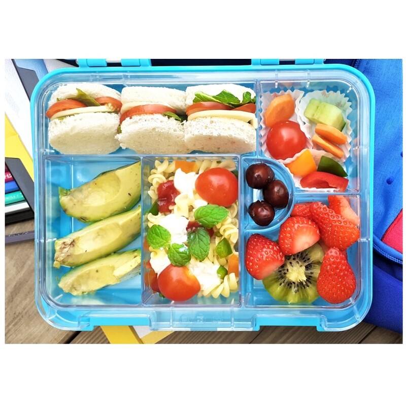 Nohoo Tote Bag and Lunch Box School Set, Dinosaur Bento, Blue