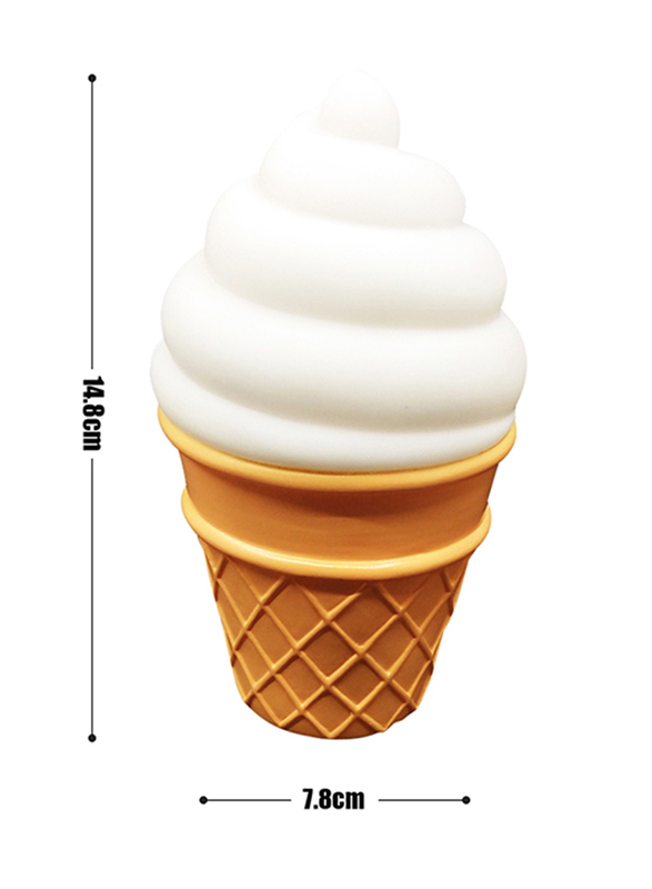 Eazy Kids Ice Cream Shape Lamp Light, White