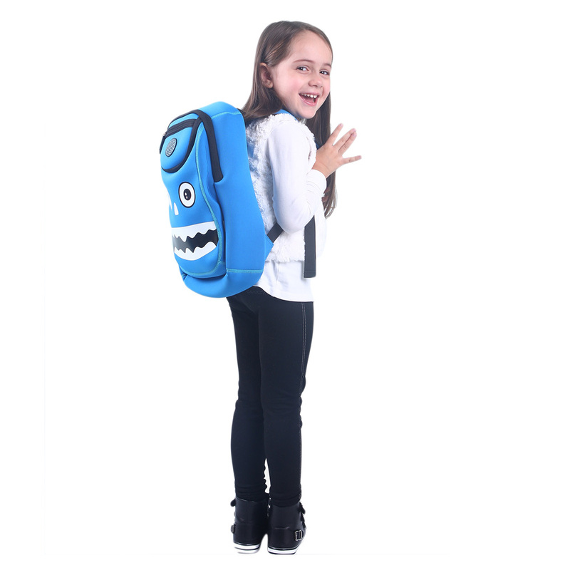 Nohoo WoW School Bag for Kids, Monster, Blue