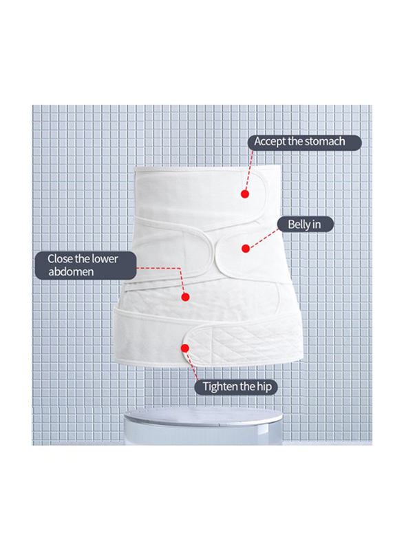 Sunveno Breathable Postpartum Abdominal Belt, White, Large