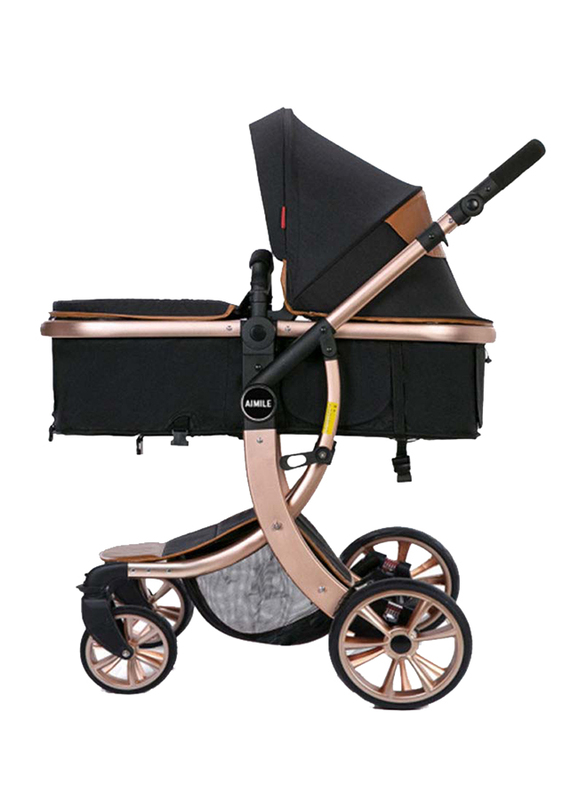 Teknum Story 3-in-1 Luxury Pram Baby Stroller, Black