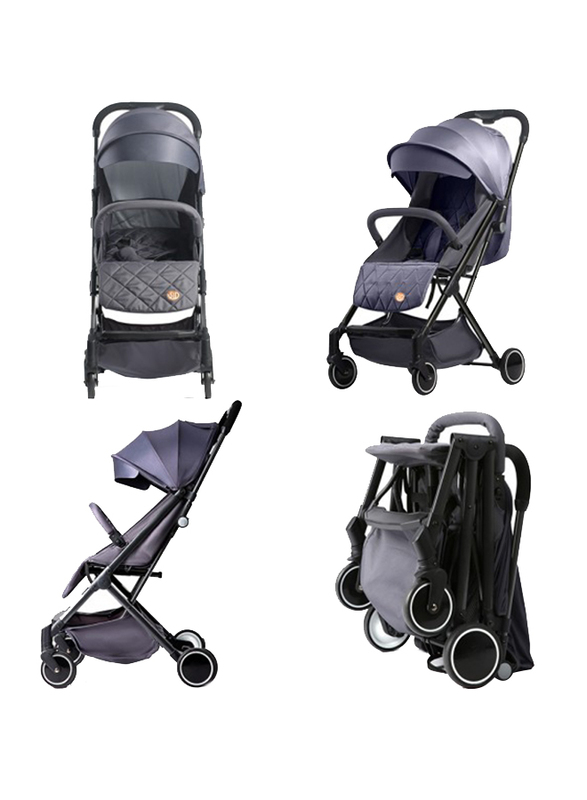 Teknum Travel Lite Baby Stroller, with 2-in-1 Sunveno Diaper Bag and Hooks, Dark Grey