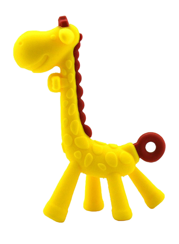 Eazy Kids Giraffe Silicone Teether, Yellow