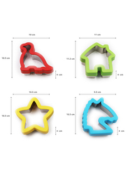 Eazy Kids 16-Pieces Stainless Steel Cutter Combo Pack, 4 Sandwich Cutter, 4 Cookie Cutter and 8 Veggie Cutter, Green/Blue/Red/Orange