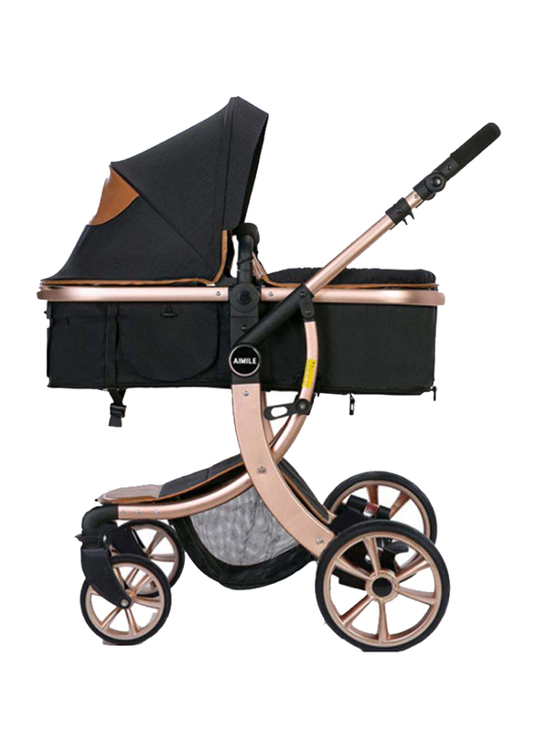 Teknum Story 3-in-1 Luxury Pram Baby Stroller, Black