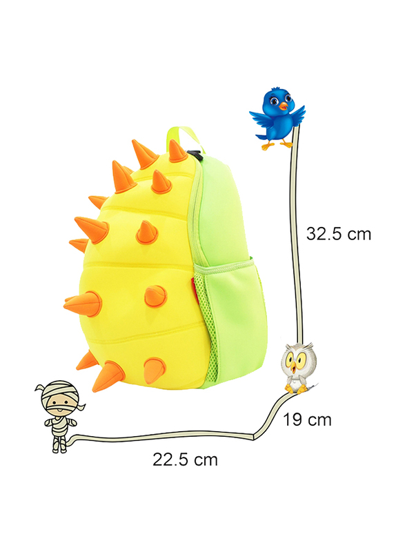 Nohoo Jungle Backpack Bag for Boys, Spiky Dinosaur, Yellow/Green