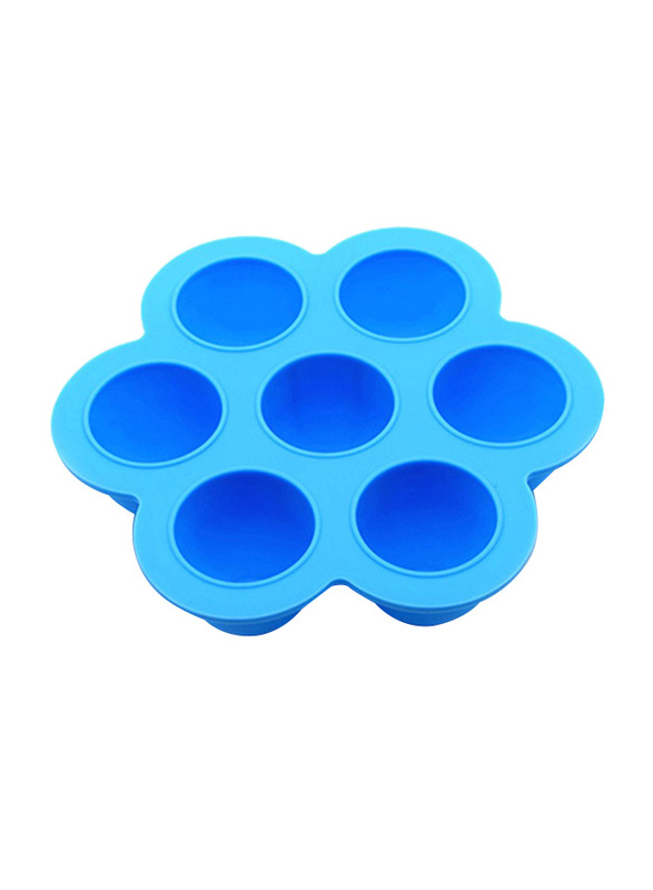 Eazy Kids Baby Food Silicone 7 Compartments Freezer Tray, Blue