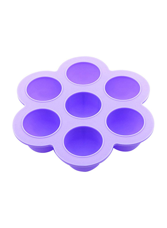 Eazy Kids Baby Food Silicone 7 Compartments Freezer Tray, Purple