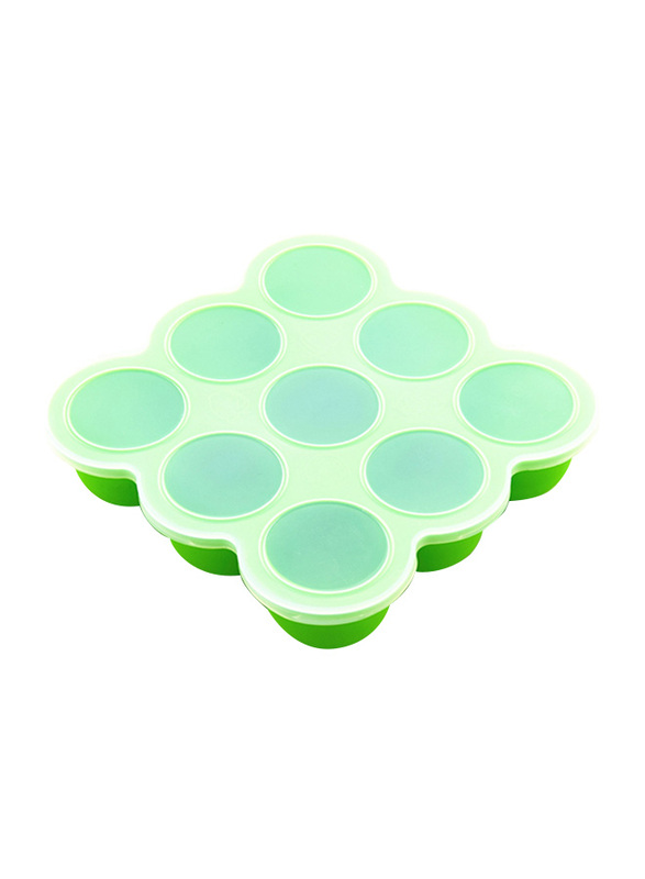 Eazy Kids Baby Food Silicone 9 Compartments Freezer Tray, Green